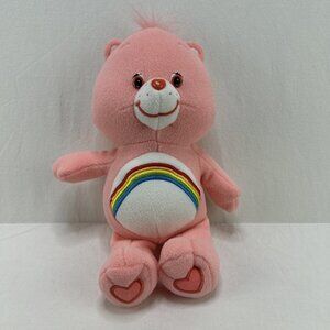 Cheer Bear Care Bears Pink Rainbow 13" 2005 Stuffed Animal Plush Toy